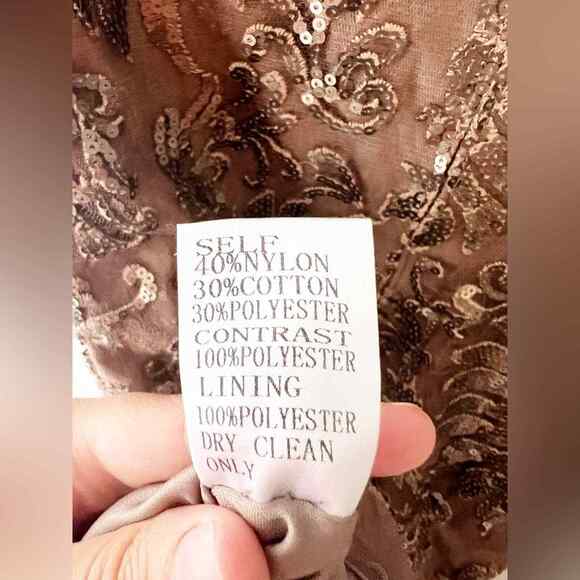 Tadashi Shoji Bronze Sleeveless Sequin Cocktail Dress Size 4 - Picture 14 of 15